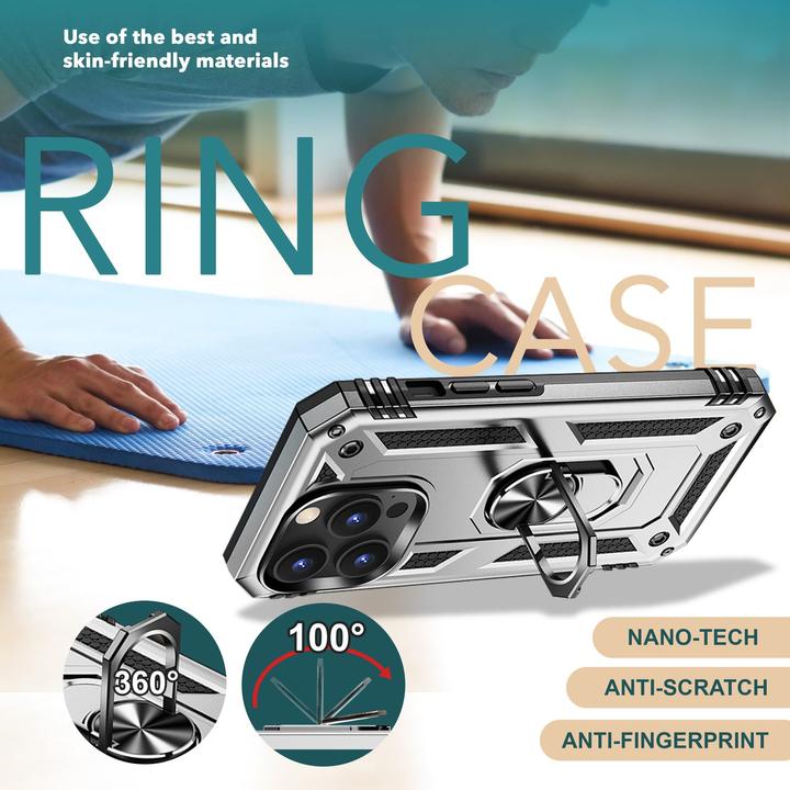 Actual product image Nalia Shockproof Military Style Ring Cover (Apple iPhone 15 Pro Max)