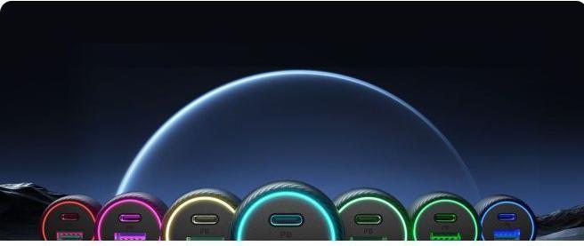 Image du produit Joyroom Chargeur de voiture multi-couleurs avec USB-A+USB-C 60W - Noir