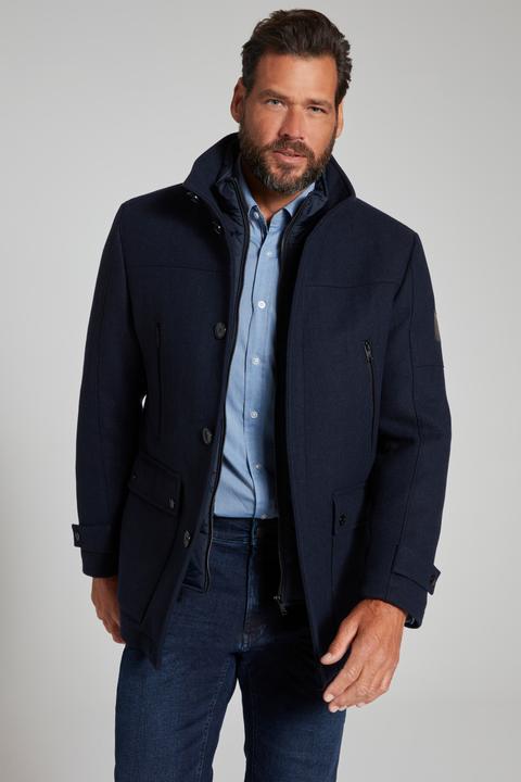 Image du produit JP1880 Veste en laine# mélangée déperlante avec empiècement à chevrons et col montant (3XL)