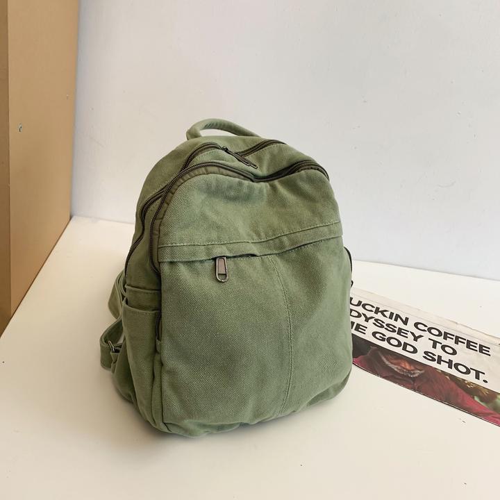 Image du produit Only-Bags.Store Sac à dos décontracté, adapté aux lycéens et aux étudiants, sac à dos en toile de couleur unie