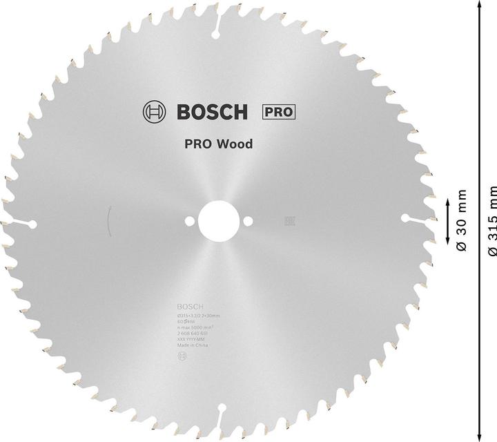 Actual product image Bosch Professional Zubehör PRO Wood circular saw blade, 315 x 3.2 x 30 mm