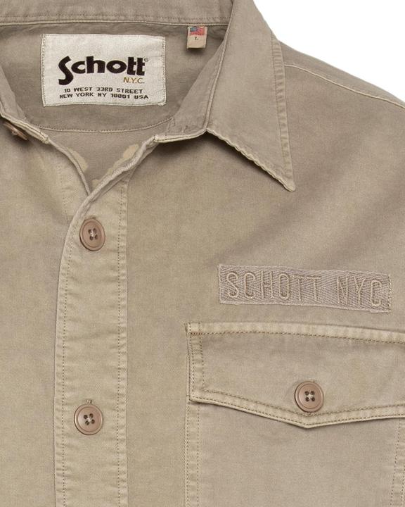 Immagine prodotto Schott Nyc Camicia militare a maniche lunghe in cotone lavato (M)
