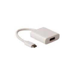 Thumbnail - ACT USB Typ C zu (DP, 15 cm), Data + Video Adapter, Silber, Weiss
