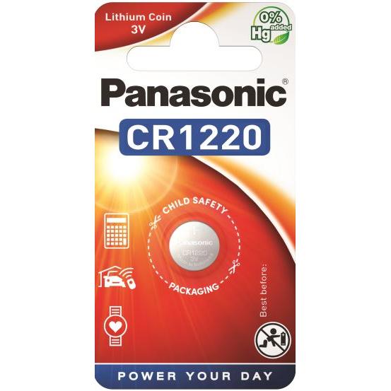 Panasonic Lithium Power CR1220 (1 pz., CR1220, 35 mAh), Batterie + pile