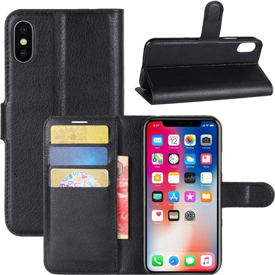 Screenguard Apple iPhone XS Max Leather Guard Lederhülle (Apple iPhone XS Max), Smartphone Hülle, Schwarz