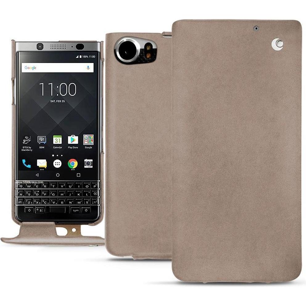 Noreve Lederschutzhülle vertikal (Blackberry KEYone), Smartphone Hülle, Beige