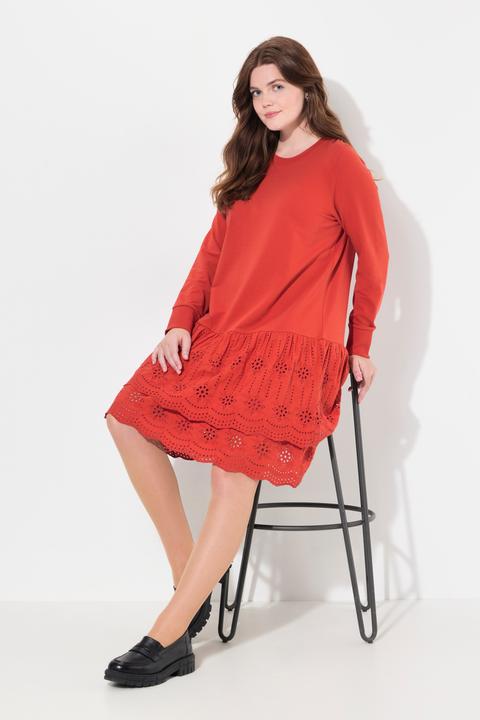 Produktbild Ulla Popken Sweatkleid, Spitze, Rundhals, Langarm (42, 44)