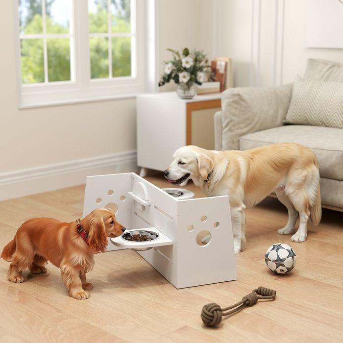 Actual product image Swisshandel24 Hundenapf erhöht, Höhenverstellbar Futternapf für Hunde mit Separatem Design (1 l)
