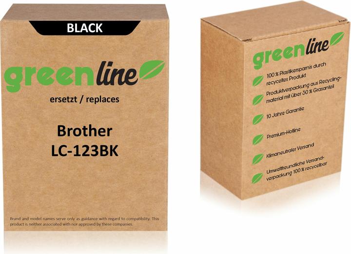 Produktbild Inkadoo Druckerpatronen greenline ersetzt Brother LC-123 BK XL Tintenpatrone, schwarz Schwarz (BK)