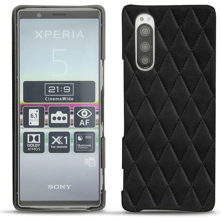 Noreve Lederschutzhülle (Sony Xperia 5), Smartphone Hülle, Schwarz