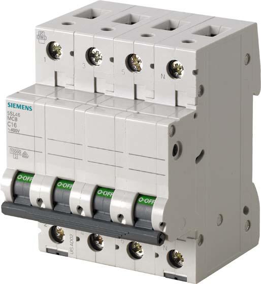 Image du produit Siemens Disjoncteur UC B 2A 3+N 400V 5SL4602-6