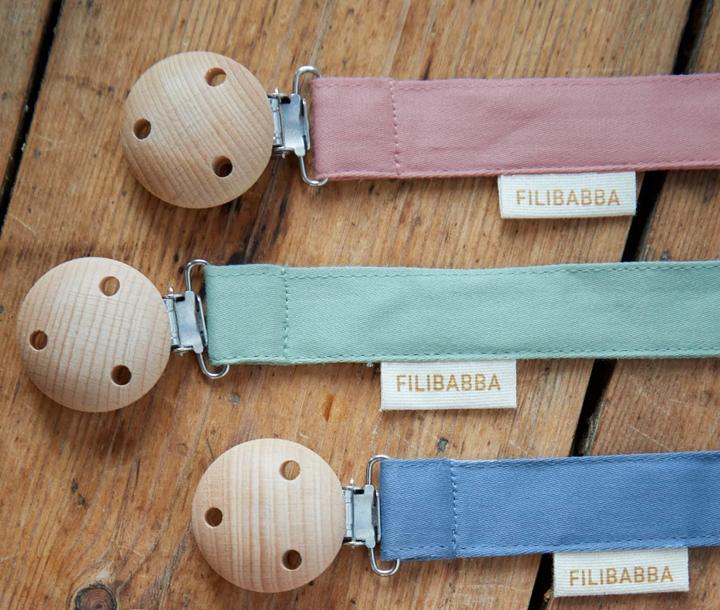 Actual product image Filibabba Pacifier holder with velcro closure - Tender Green