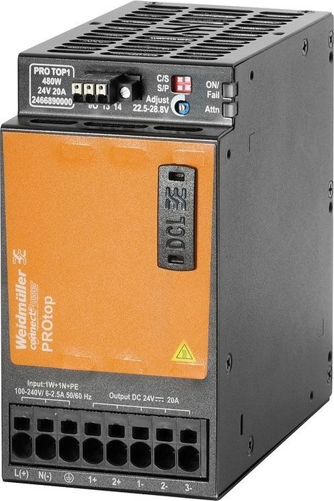 Immagine prodotto Weidmüller PRO TOP1 480W 24V 20A Alimentatore switching 24 V/DC 20 A 480 W (480 W)