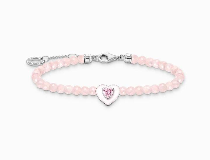 Immagine prodotto Thomas Sabo Bracciale a cuore con perline rosa (19 cm, Argento 925, Smalto)