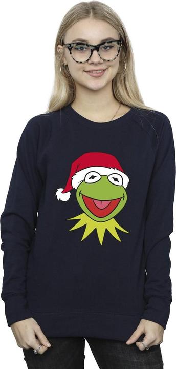 Actual product image Disney Womens/Ladies Muppets Kermit Christmas Head Sweatshirt (L)