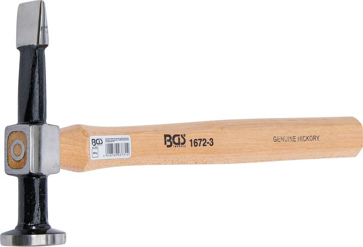 Produktbild BGS Karosseriehammer runder, flacher Kopf / gerade, horizontale Finne (436 g)