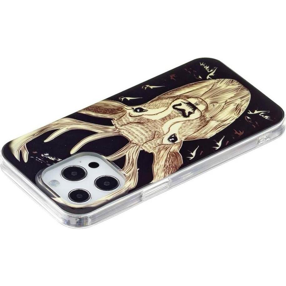 Thumbnail - Cover-Discount iPhone 15 Pro Max - Nachtleuchtende Silikon Hülle Hirsch (Apple iPhone 15 Pro Max), Smartphone Hülle, Bra...