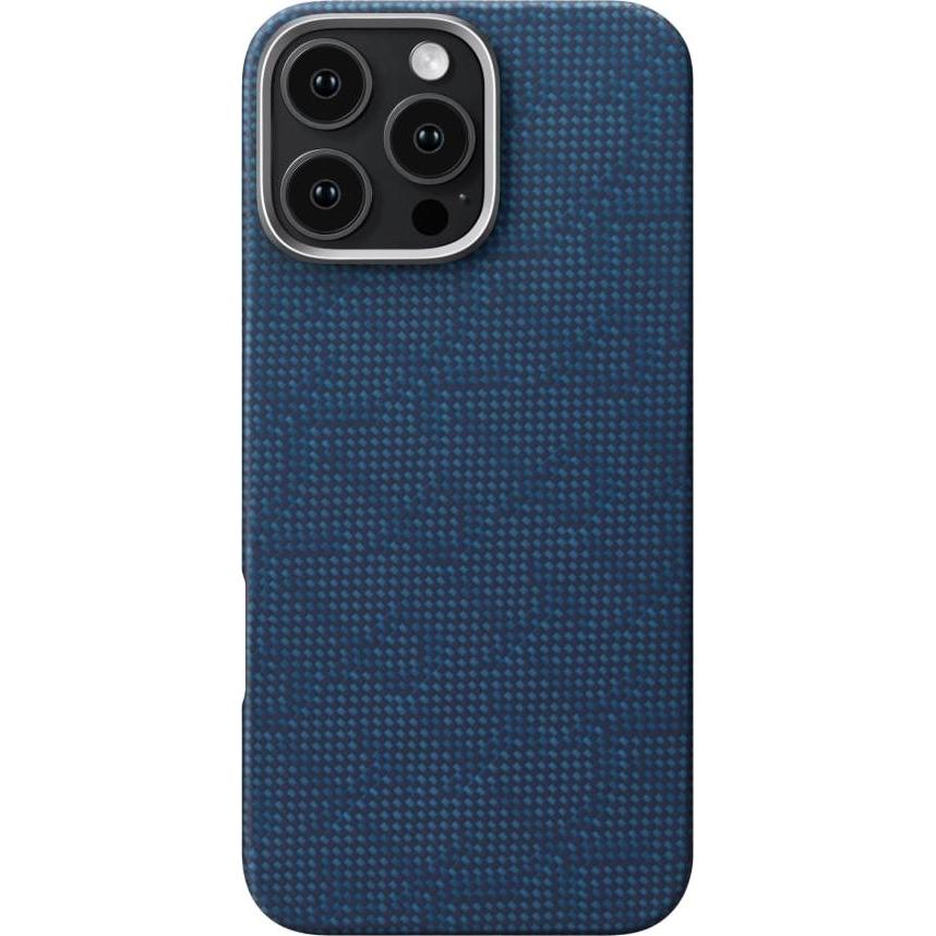 Pitaka Tactile Woven Case PTK Dark Blue Schutzhülle für iPhone 16 Pro Max blau (Apple iPhone 16 Pro Max), Cover smartphone, Blu