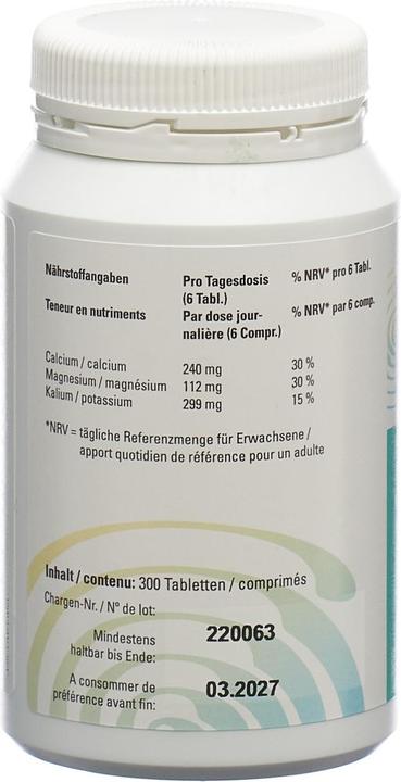 Nährwerte und Zutaten Allsan Basen Mineralsalz Tabletten (300 Stück, Tabletten, 230 g)
