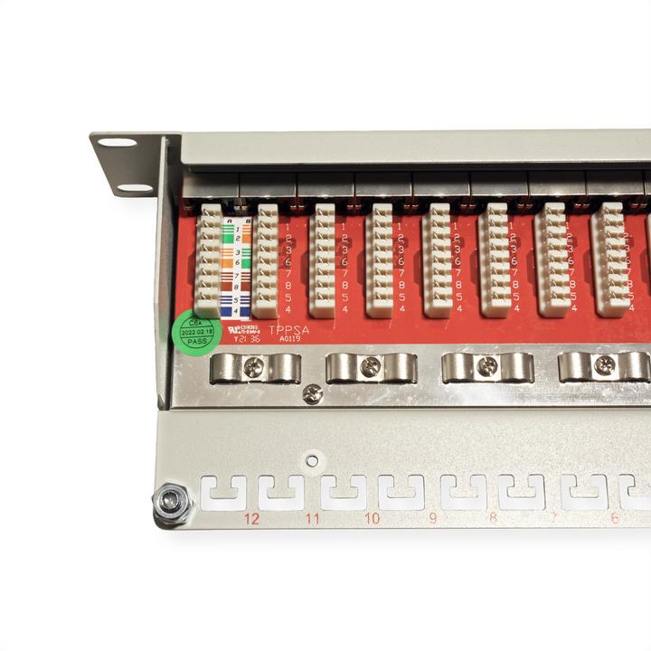 Actual product image Roline 10" patch panel 12 ports, Cat.6A (Class EA), shielded