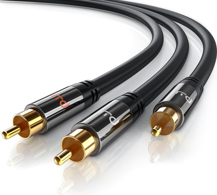 Produktbild Primewire Cinch Audio Kabel - Y-Cinch Koaxialkabel - Subwooferkabel - 1 Cinch-Stecker zu 2 Cinch-Stecker (7.50 m, Cinch Kabel)