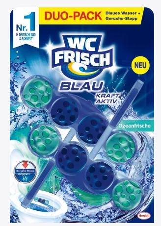 Actual product image WC Frisch Toilet Cleaner Hanger Blue Flush Ocean Fresh