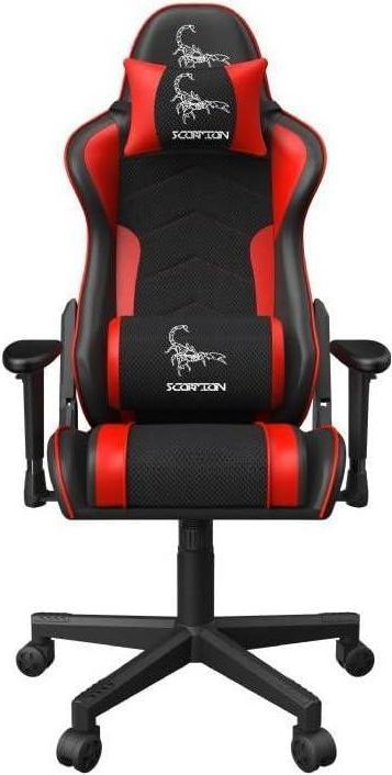 Produktbild Gembird Gaming chair SCORPION juodas mesh yellow skin