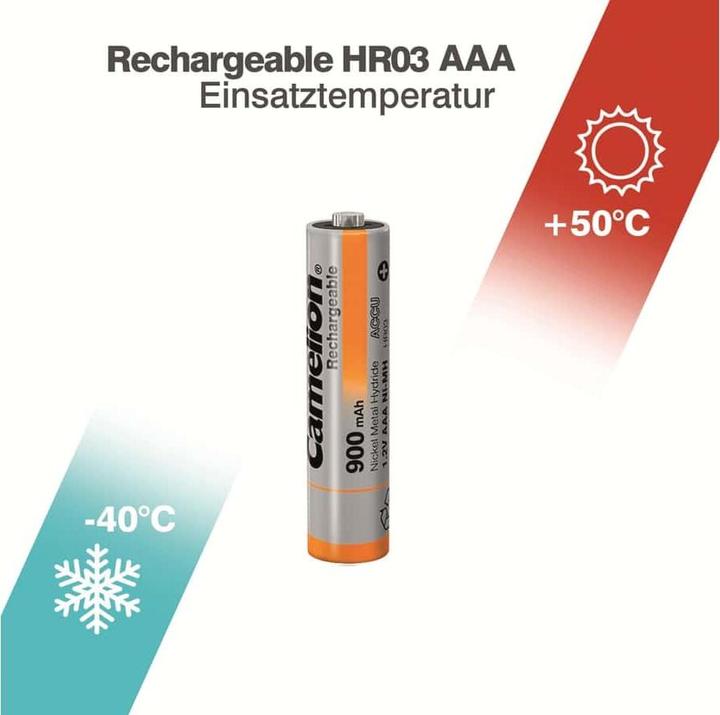 Actual product image Camelion NH-AAA900-BP2 - Rechargeable battery - nickel metal hydride (NiMH) - 1.2 V - 2 (2 pcs., AAA, 900 mAh)