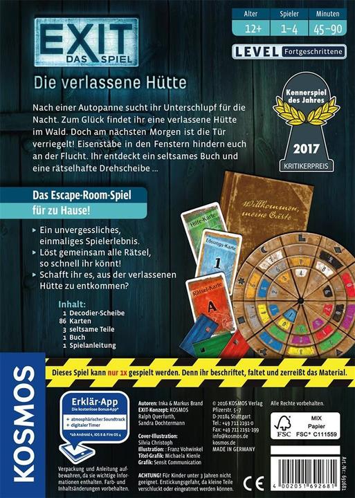 Productafbeelding Kosmos Uitgang - De verlaten hut (Duits)
