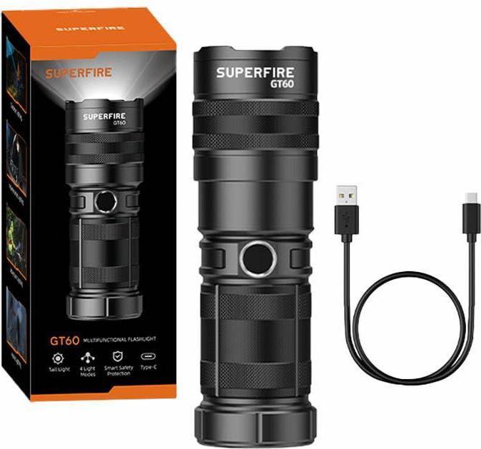 Produktbild Superfire flashlight GT60, 2600lm, USB-C (14 cm, 2600 lm)