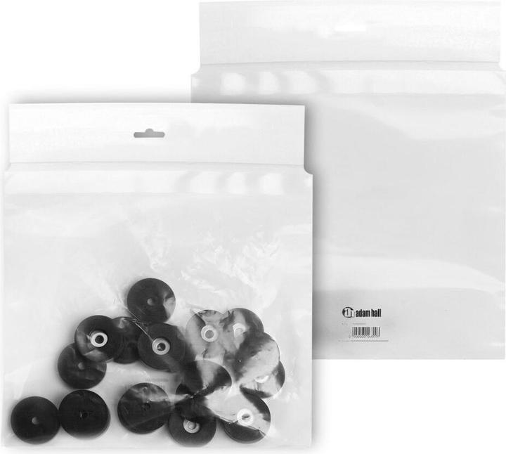 Image du produit Adam Hall 4906 S M20AH - Kit 20 x pieds en caoutchouc 38mm x 10mm en sachet, noir, antidérapant (20 pièce(s))