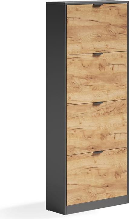Produktbild Vicco Schuhkipper Gizmo, Goldkraft Eiche/Anthrazit, 59 x 146.6 cm mit 4 Fächern (22 x 59 x 146.60 cm)