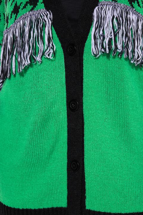Produktbild Angel of Style Strickjacke, oversized, Hahnentritt, Fransen, Langarm (56)