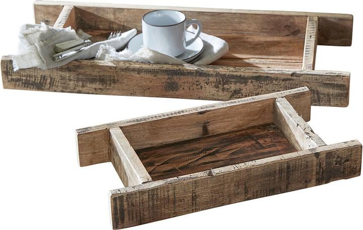 Produktbild Loberon Tablett 2er Set Brisalda braun