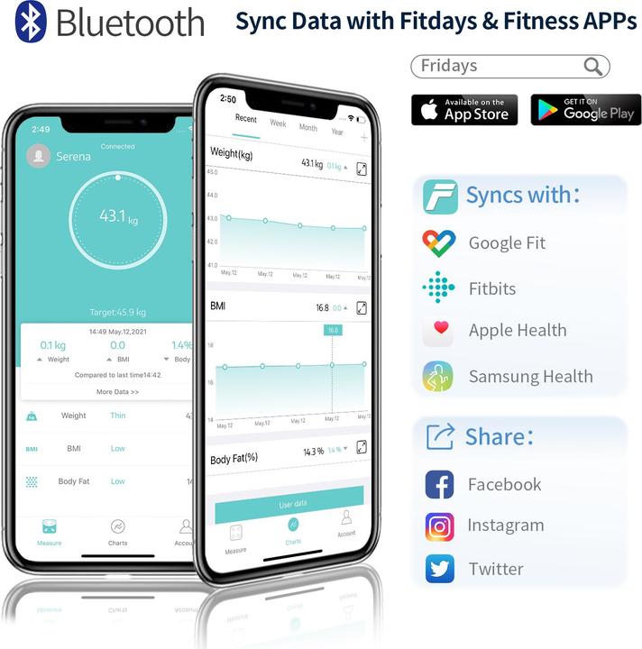 Actual product image ViatomTech Lescale Mat (F6) Bluetooth Weight Scale