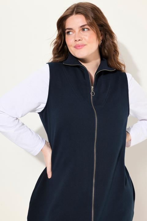 Image du produit Ulla Popken Robe midi, en molleton de coton bio, col montant et manches longues (46, 48)