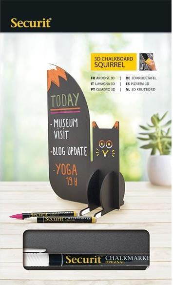 Securit Kreidetafel SQUIRREL T3D-SQUIR schwarz 23.5x14.1x7.8cm