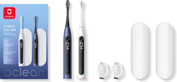 Produktbild Clean OCLEAN Elektrische Zahnbürste X Lite S Duo Set Dunkelblau+Grau (Schallzahnbürste)