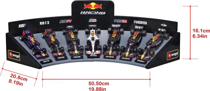 Produktbild Bburago F1 7er-Set Displaykurve Red Bull Racing 1/43