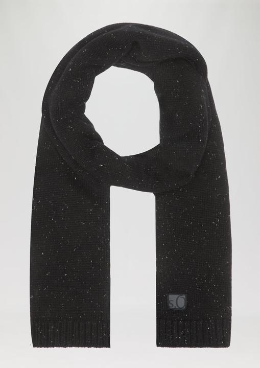 Actual product image S.Oliver Tuch Melierter Strick-Schal mit Logo-Detail