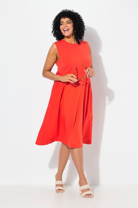 Produktbild Ulla Popken Kleid, Materialmix, A-Linie, Rundhals, ärmellos (60)