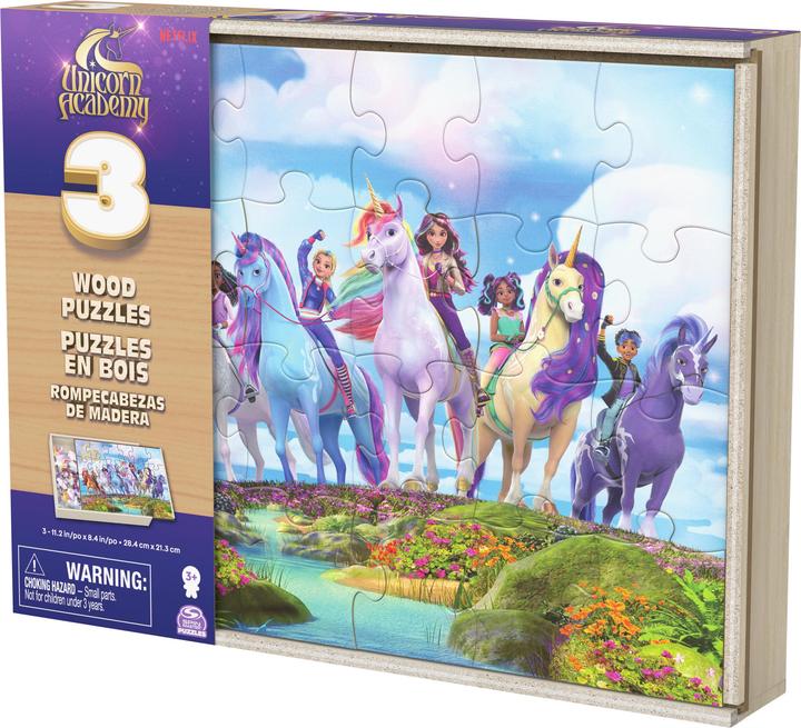Immagine prodotto Spin Master Einhorn Academy 3Pack Holzpuzzle in Holzbox (24 pezzi)