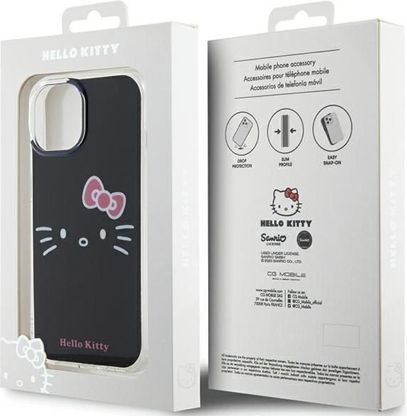 Produktbild Hello Kitty HKHCP15SHKHLK iPhone 15 6.1" czarny/black hardcase IML Kitty Face (Apple iPhone 15)