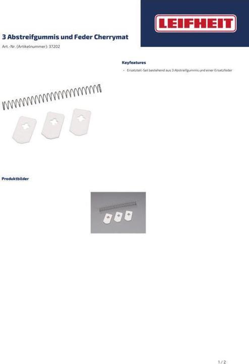 Actual product image Leifheit Wiper rubber 3pcs + 1spring