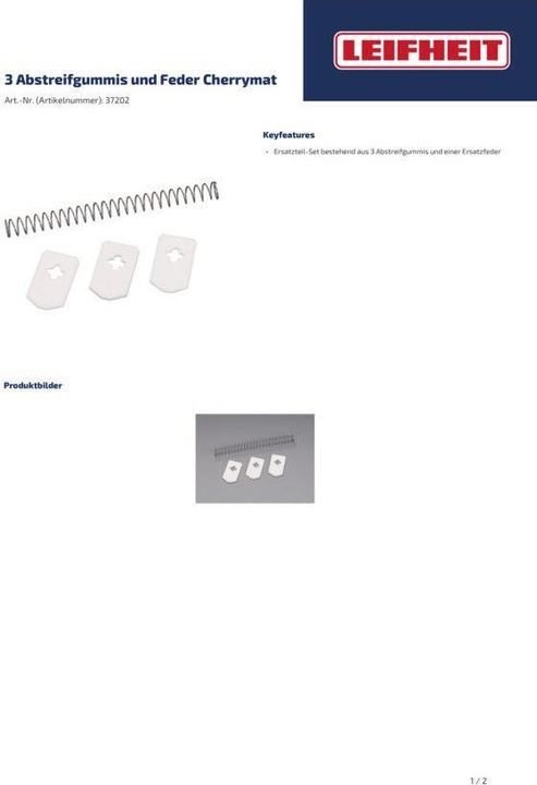 Actual product image Leifheit Wiper rubber 3pcs + 1spring