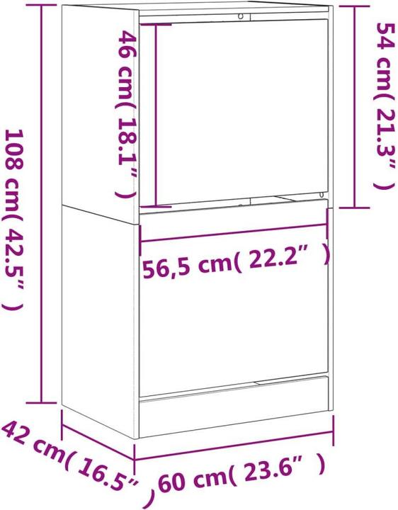 Immagine prodotto vidaXL Nalani (60 x 42 x 108 cm)