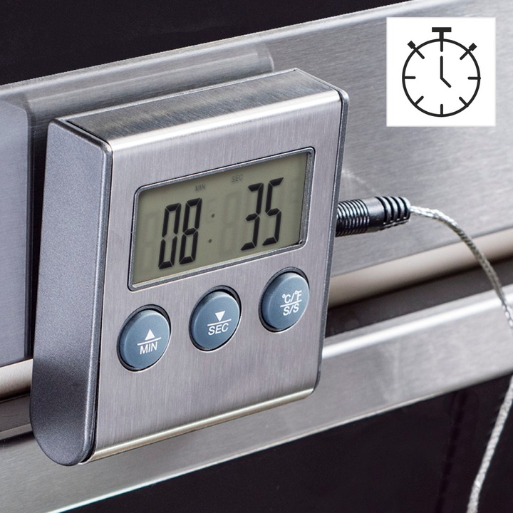 Actual product image Xavax baking/roasting thermometer Digital roasting thermometer with timer, cable sensor