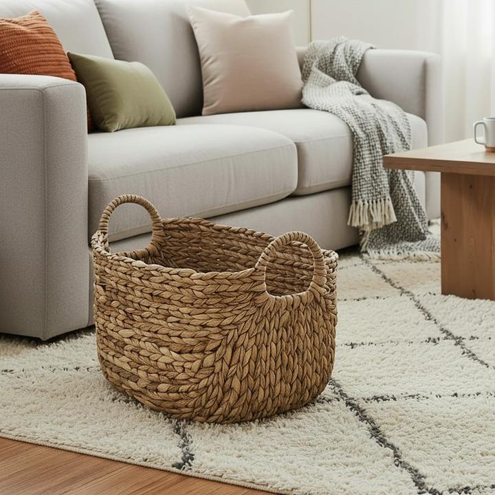 Immagine prodotto Casâme Cesto in Giacinto d'acqua con manici - L 36 cm x P 19 cm x H 22 cm