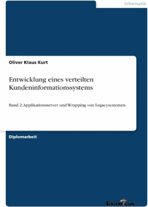 Produktbild Entwicklung eines verteilten Kundeninformationssystems
