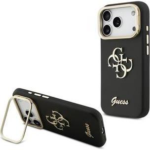 Guess PU Grained 4G Logo Stand Camera Frame Case für Apple iPhone 17 Pro - black (Apple iPhone 17 Pro), Cover smartphone, Nero